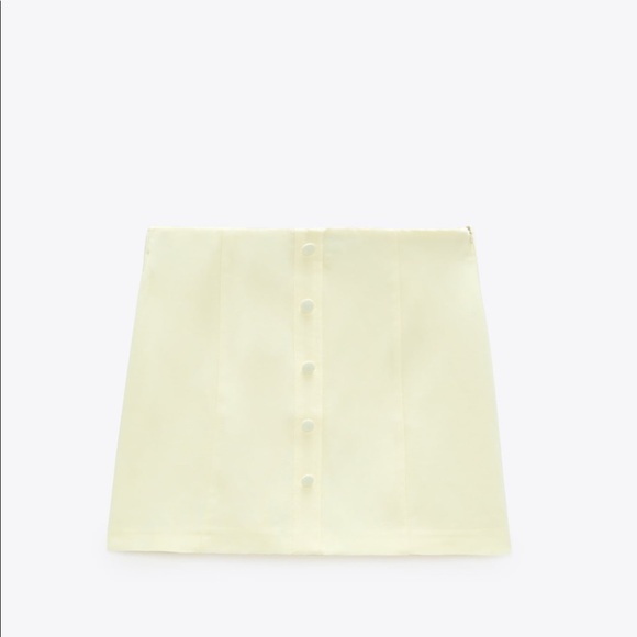 🦙📦Zara linen blend mink skirt Medium Pale yellow - Picture 3 of 5